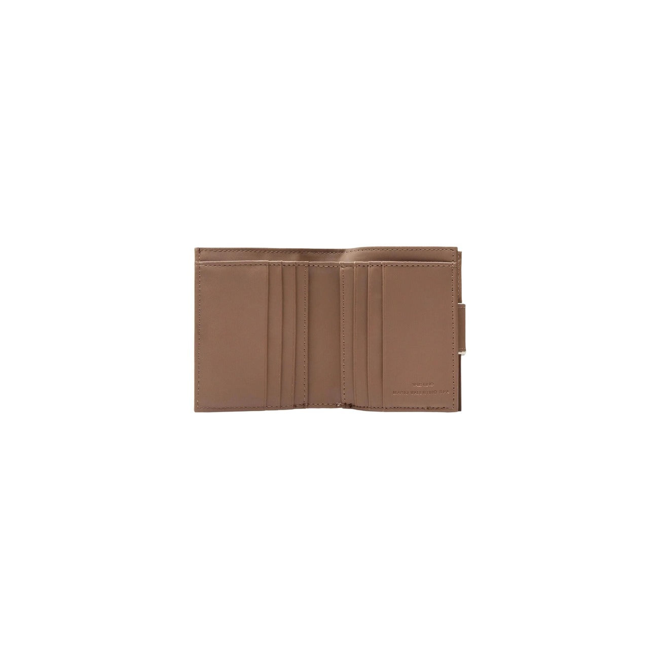 portafoglio piccolo bianco da donna della linea Valentino Bags Alexia. Realizzato con 109% poliuretano. Con scomparti e chiusura a scatto. Dimensioni 11x10x3 cm vista apertura