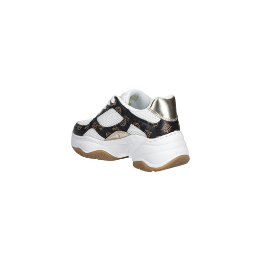 Sneakers Guess HARPA LOGO donna bianche marroni sportive con lacci 40% poliestere 60% poliuretano - vista laterale