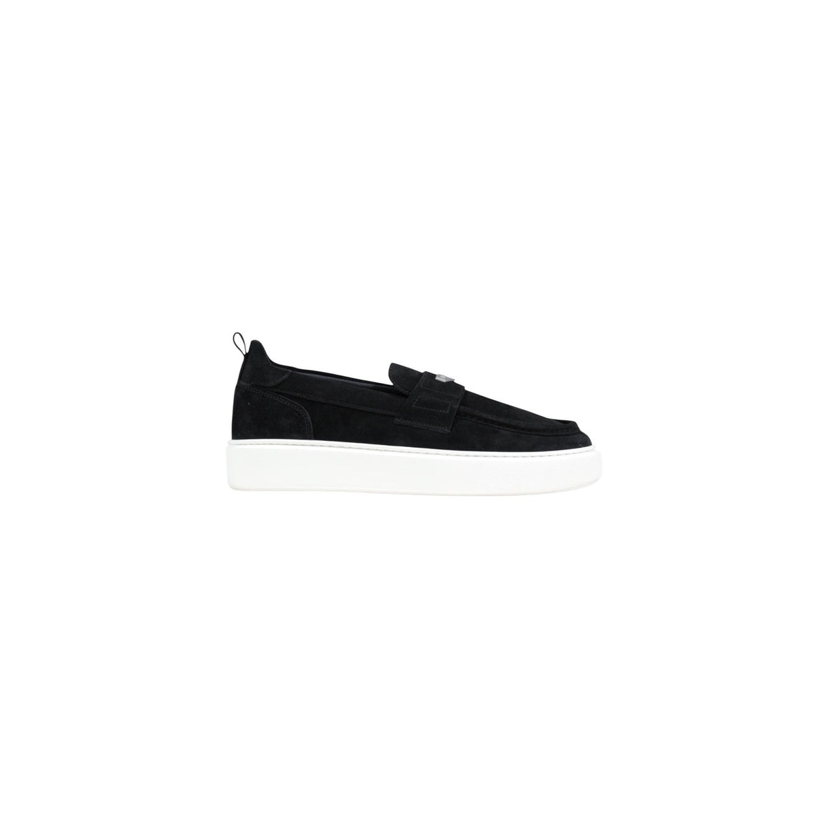 Mocassini Antony Morato METAL ROWAN uomo neri con plateau 100% pelle - vista laterale