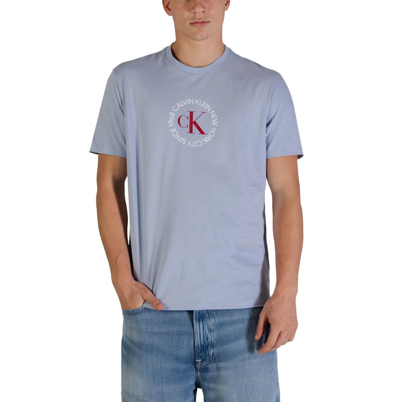 Calvin Klein Jeans T-Shirt Uomo Nero Stampa Maniche Corte Scollo Tondo Cotone 100% Primavera Estate LV14RE816G