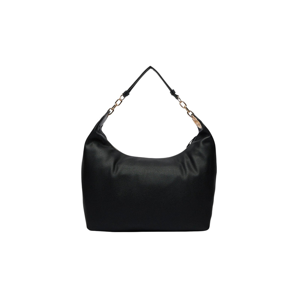 Borsa hobo Liu-Jo oro martellata AF6026 ES039. Borsa a spalla da donna dorata a mezzaluna in ecopelle con manico e catene oversize, charm logo Liu Jo e chiusura zip, borsa casual chic e luminosa 4 stagioni.