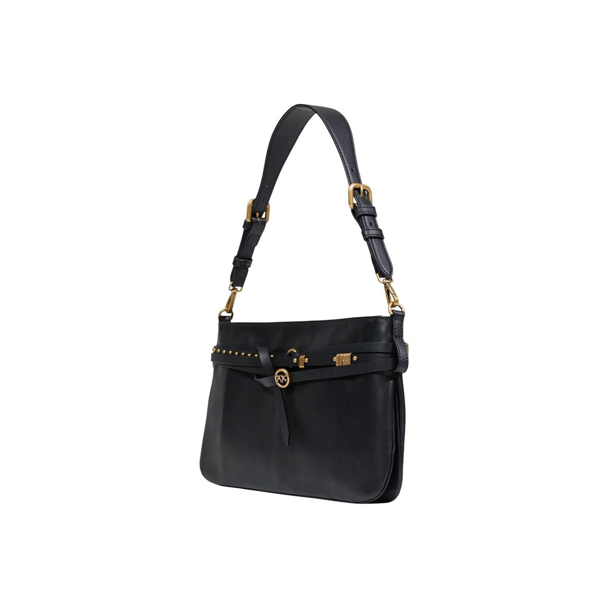 borsa media da donna Pinko BELT BAG CLASSIC VITELLO MORBIDO realizzato al 100% in pelle di alta qualità. vista frontale Laterale