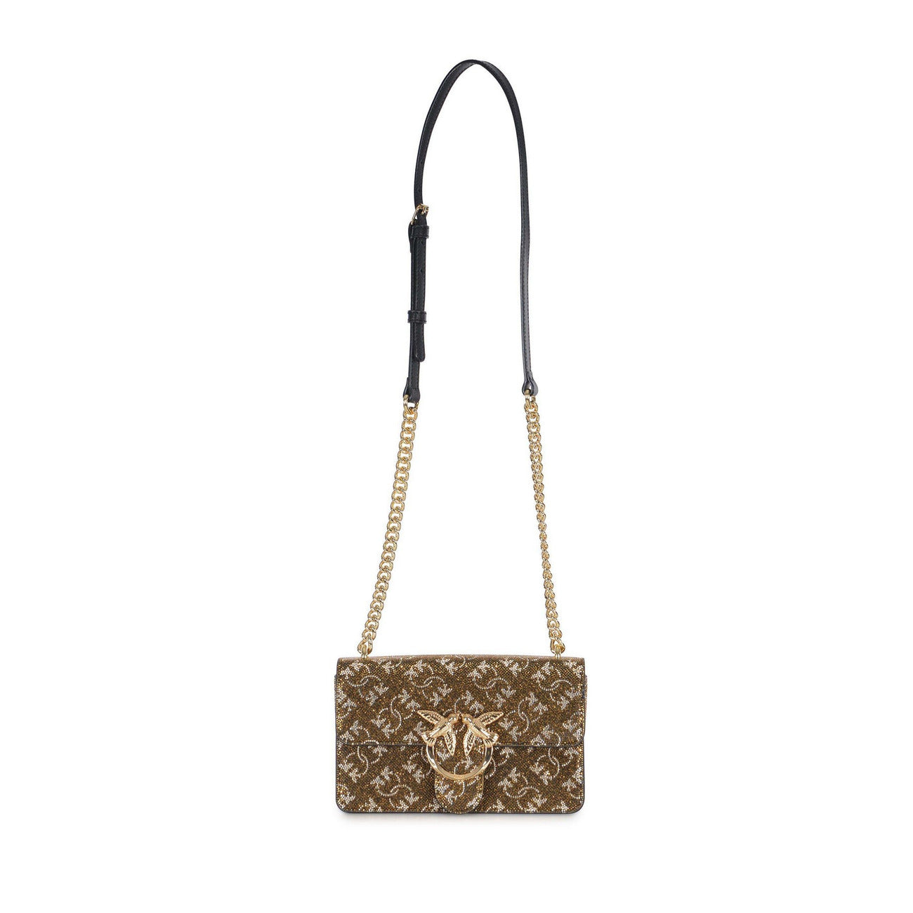 Borsa a Tracolla Donna Pinko Oro e Marrone - Stile Italiano Glamour