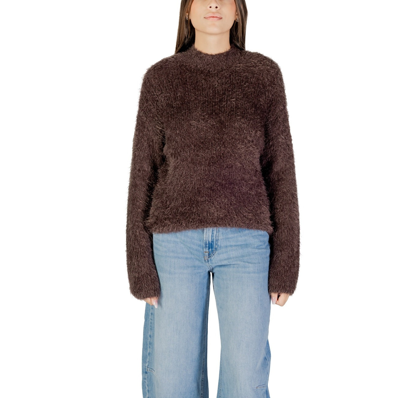 Only Maglia Donna Bianca in Poliestere 100% a Manica Lunga con Scollo Tondo 15350651