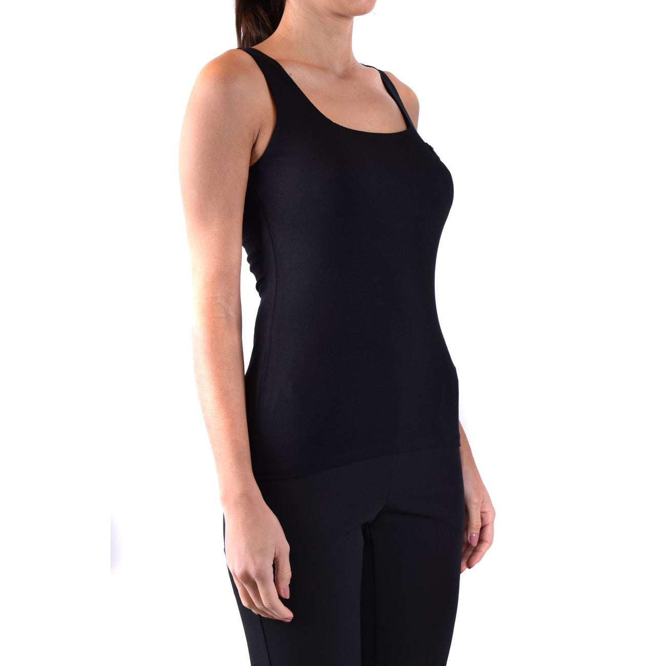 Philipp Plein Canotta Donna Nero Smanicato Scollo Quadrato 100% Cotone Primavera/Estate V_30797