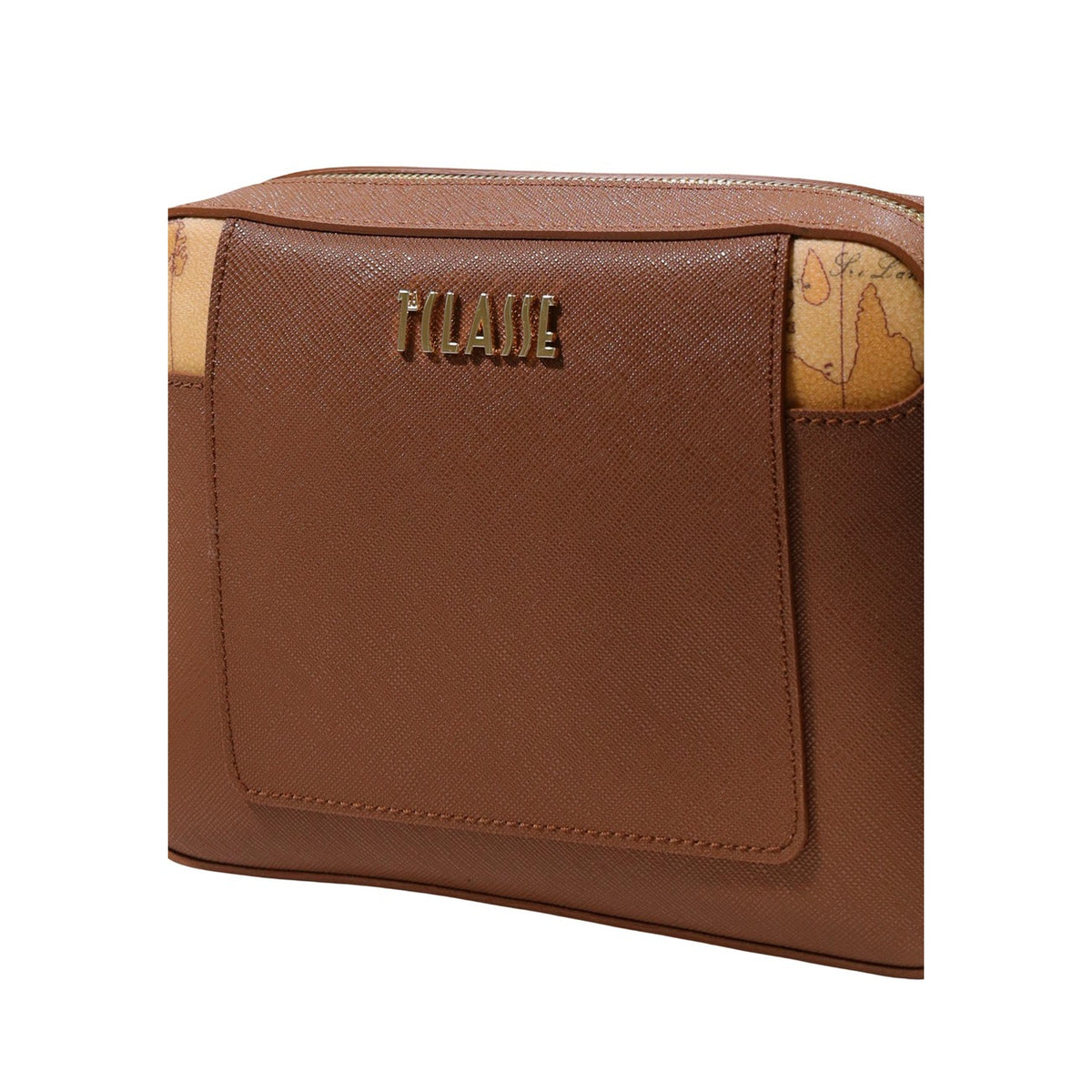 Borsa piccola tracolla donna Alviero Martini Prima Classe L LF78 9407. Pochette a tracolla da donna con dettagli mappa Geo agli angoli, scritta logo dorata e dimensioni 21x16x6 cm.