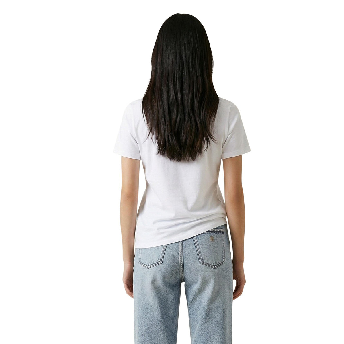 T-shirt CK Jeans Gradient Monologo; 95% Cotone, 5% Elastan. Vestibilità slim, manica corta, logo CK sfumato sul petto. Maglia donna elastica, fresca e iconica. Colore bianco