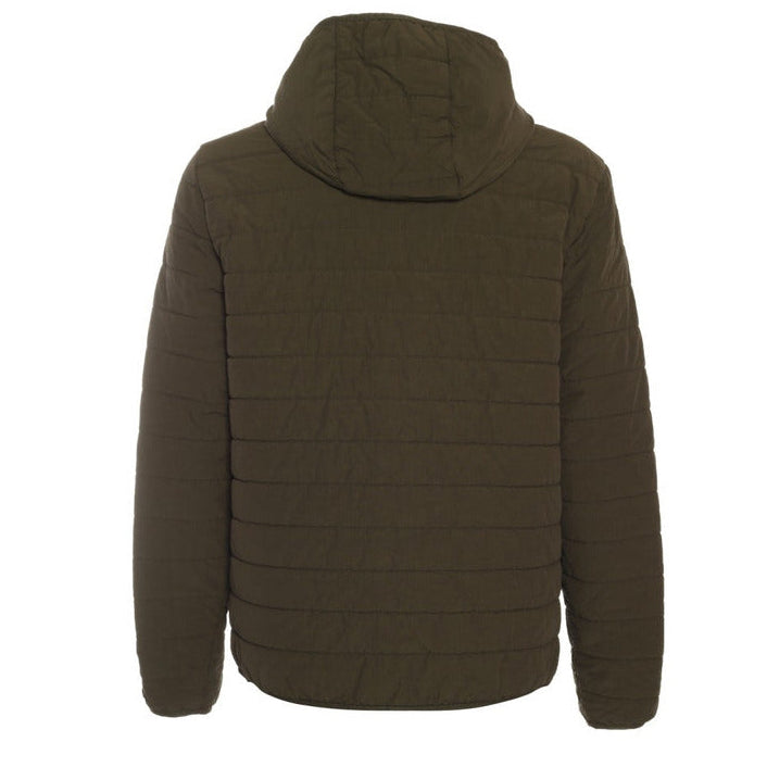 Giubbotto Tommy Hilfiger Denim uomo verde con cappuccio - vista posteriore retro