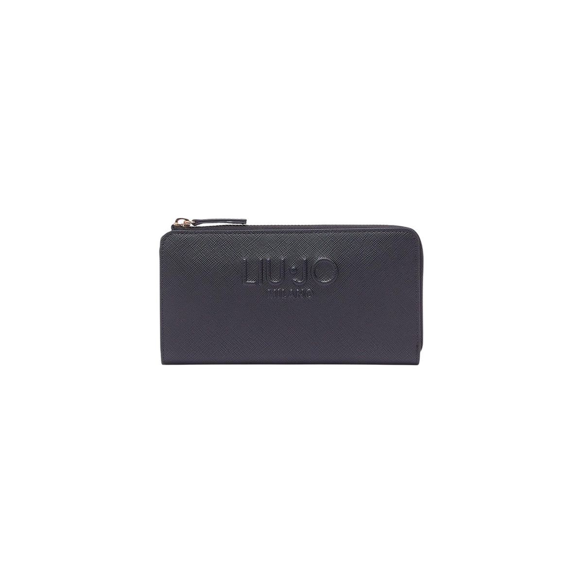 Liu Jo ECS XL Zip Around nero; portafoglio nero capiente con scomparti organizzati, logo frontale in rilievo e chiusura di sicurezza integrale, ideale per l'uso quotidiano.