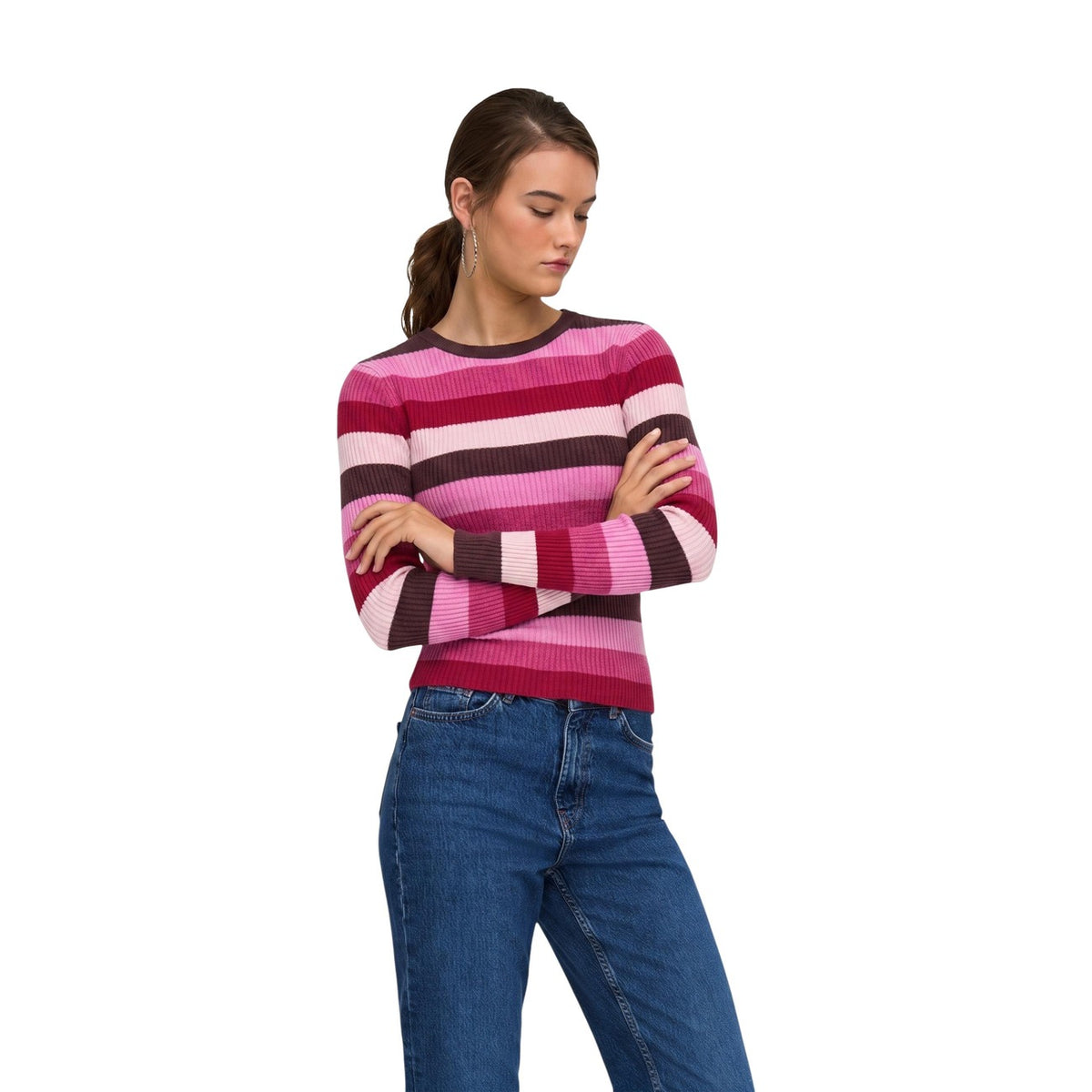 Only Maglia manica lunga Donna ONLIBI LS O-NECK RIB CC KNT