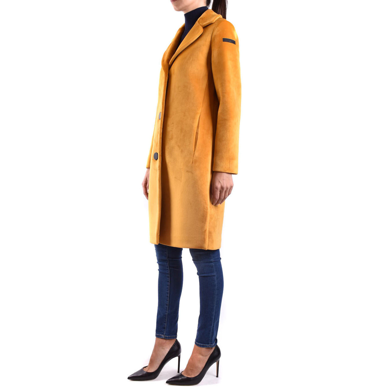Rrd Cappotto Donna Cammello Bottoni Maniche Lunghe Scollo a V Bavero Tasche Anteriori Elastan 5% Poliestere 95% Autunno Inverno V_26342