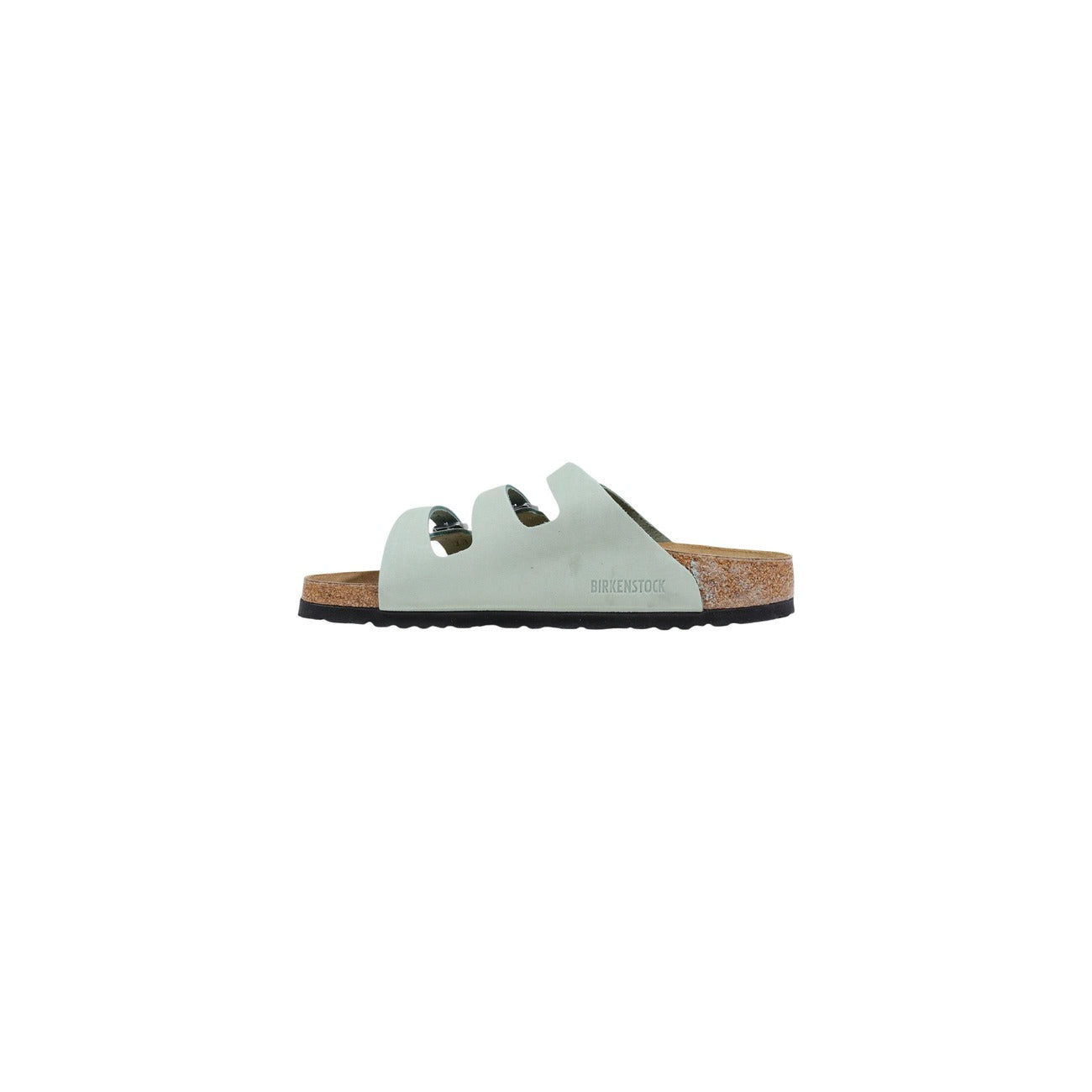 Ciabatte donna Birkenstock FLORIDA FRESH verde chiaro con plantare in sughero primavera estate - vista laterale