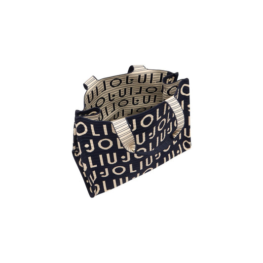 Borsa Tote Liu Jo Knitted; 100% Poliestere Nero. Logo jacquard a maglia, pochette interna con zip, tracolla removibile. Borsa donna capiente, morbida e di tendenza.