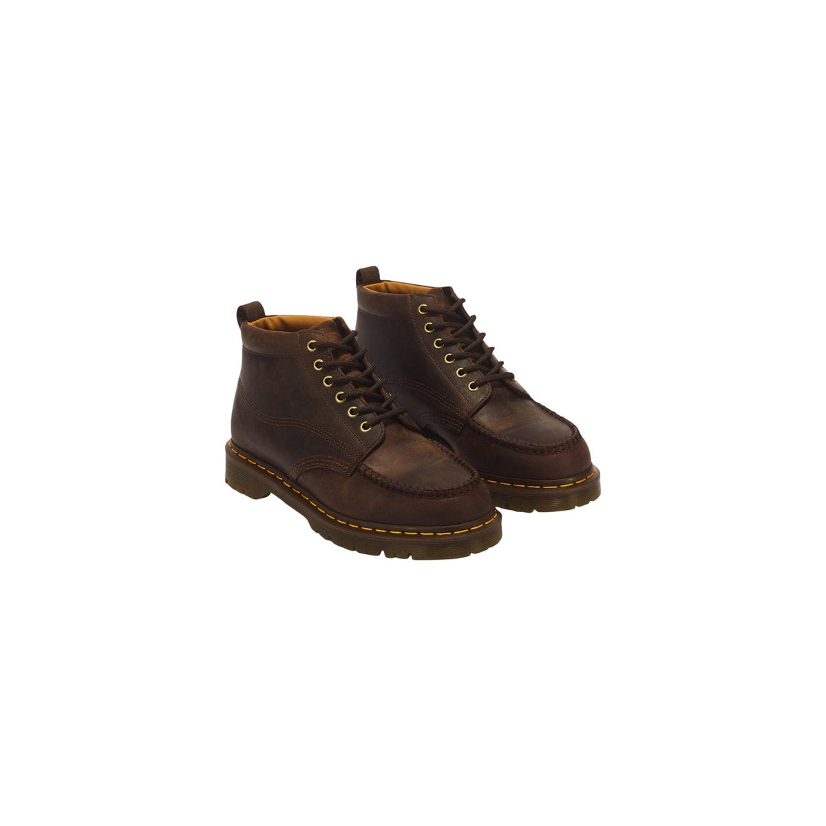 Stivali Chukka uomo Dr. Martens Lowell marroni – Stivaletti 6 occhielli in pelle Crazy Horse 43350201.