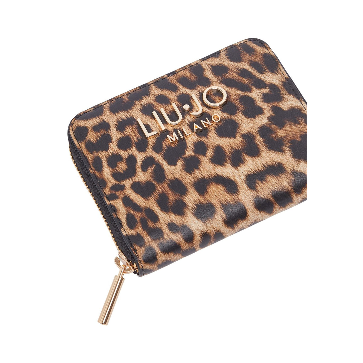 Portafoglio Liu Jo donna leopardato con cerniera zip around 100% poliuretano - vista frontale