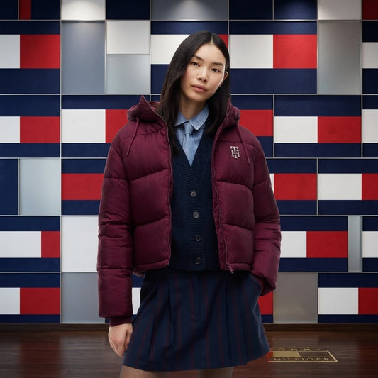 Tommy Hilfiger Jeans Giubbino Imbottito Ripstop con Cappuccio Donna DW0DW21625 su Riflesso Fashion