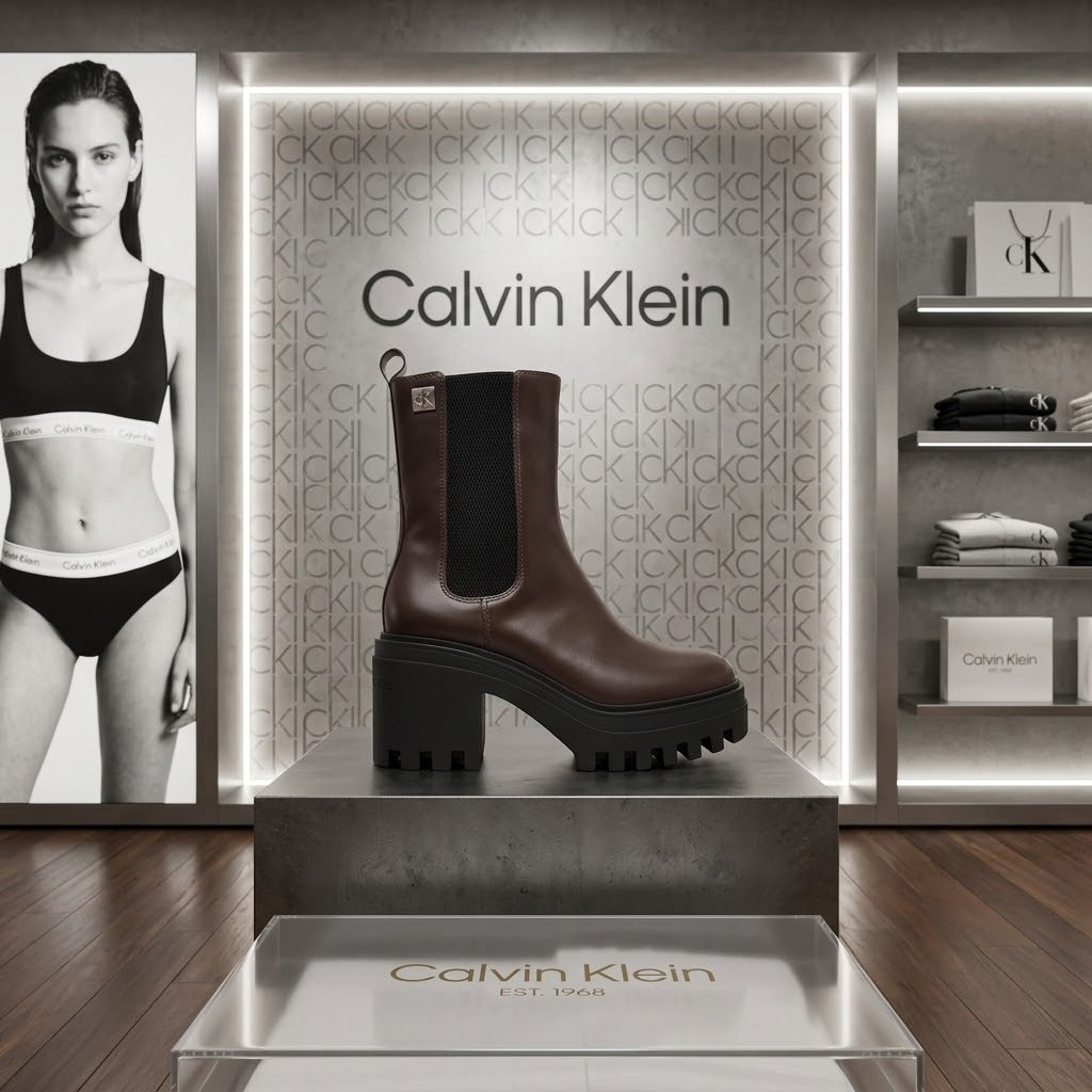 Calvin Klein Stivali CHUNKY HEELED CHELSEA Donna: Il Chelsea Boot con Tacco Chunky su Riflesso Fashion