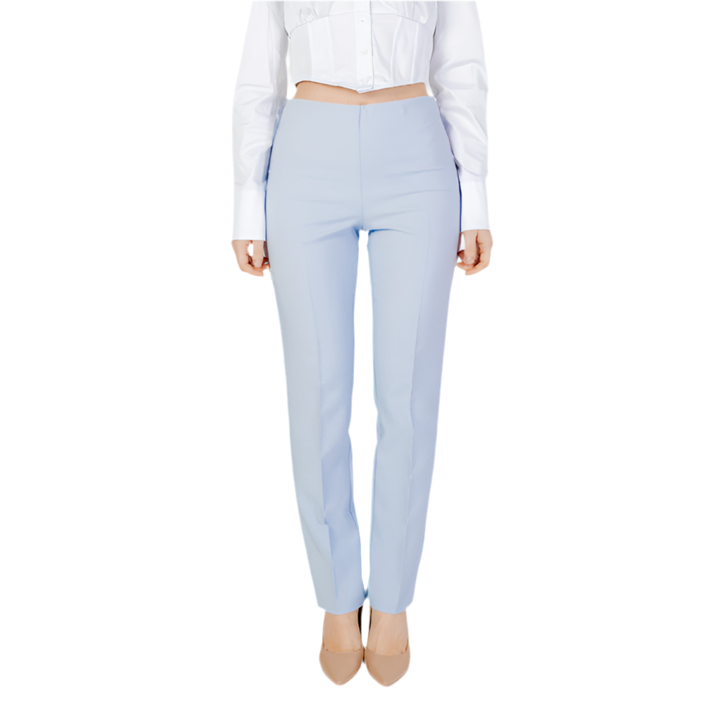 Sandro Ferrone Pantaloni Donna Azzurri in Poliestere 90% con Cerniera Primavera/Estate S18XBDSOPRANI