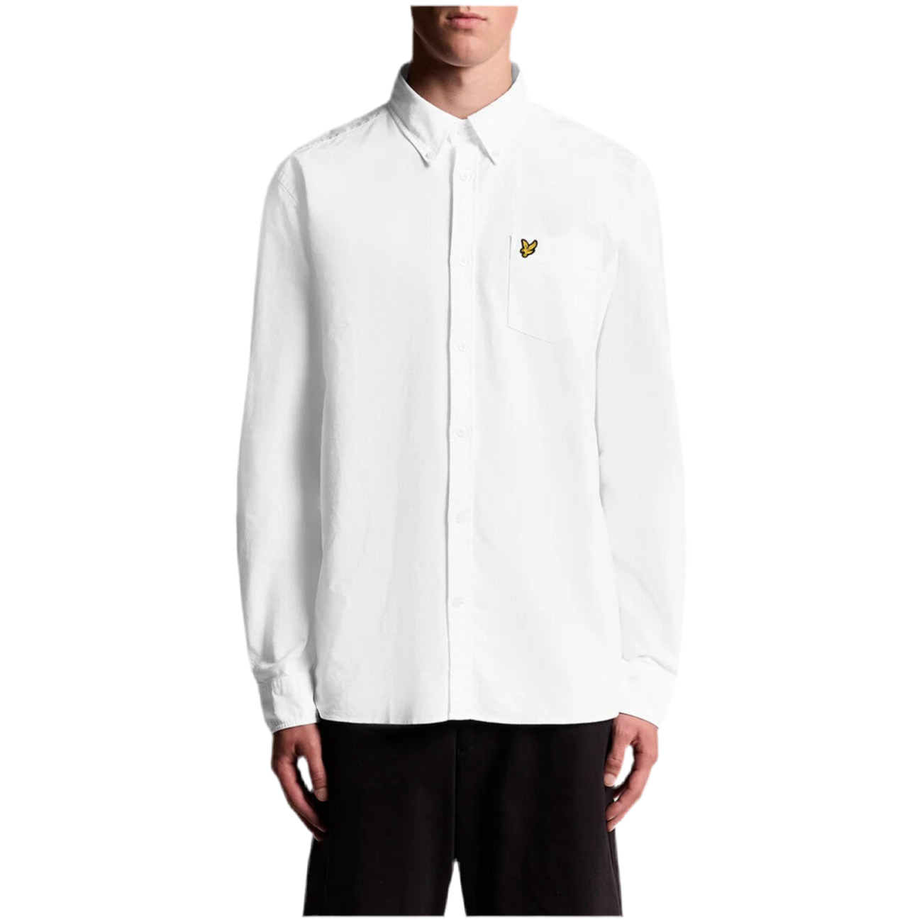 Lyle & Scott Camicia Uomo Blu Manica Lunga Bottoni Colletto Classico Tasca Singola 100% Cotone Primavera/Estate LW2112V