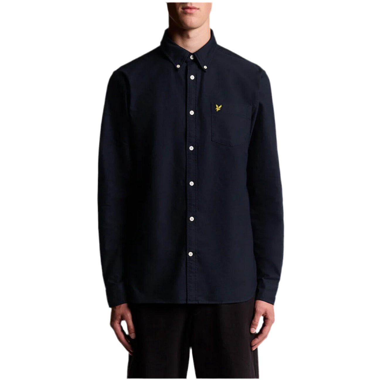 Lyle & Scott Camicia Uomo Blu Manica Lunga Bottoni Colletto Classico Tasca Singola 100% Cotone Primavera/Estate LW2112V