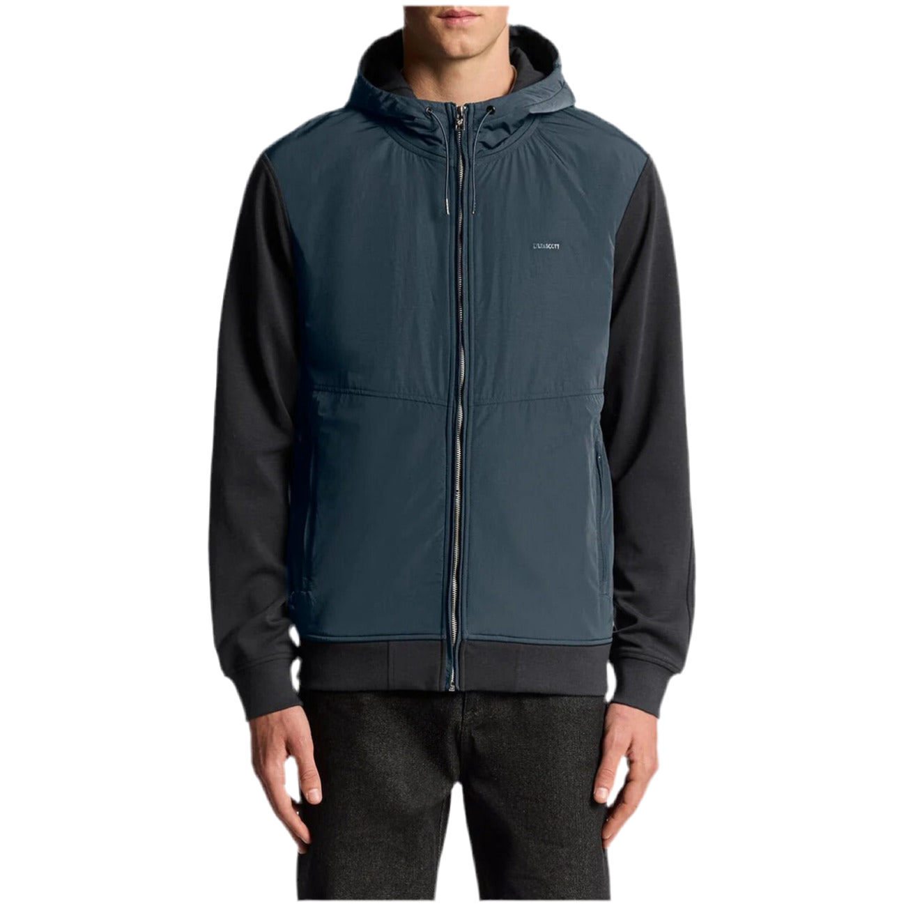 Lyle & Scott Felpa Uomo Blu con Zip Cappuccio Maniche Lunghe Tasche Anteriori in Cotone 59% Poliestere 38% Elastan 5% Autunno/Inverno ML2330V