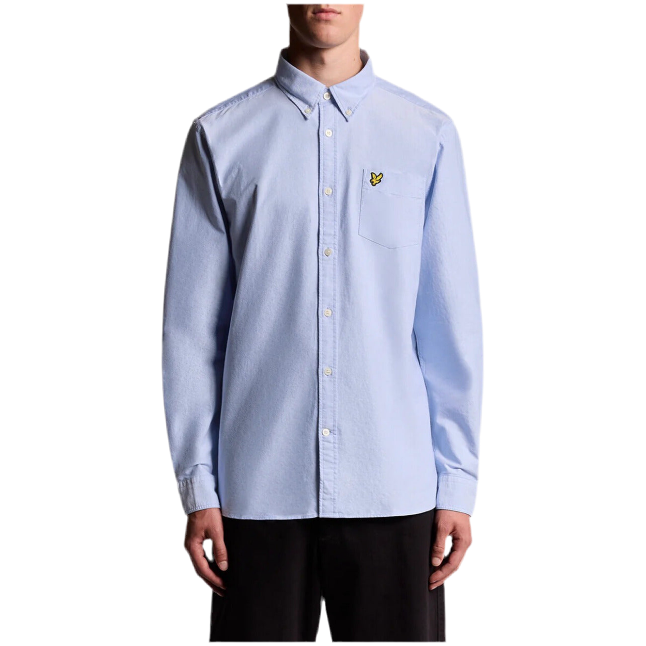 Lyle & Scott Camicia Uomo Blu Manica Lunga Bottoni Colletto Classico Tasca Singola 100% Cotone Primavera/Estate LW2112V