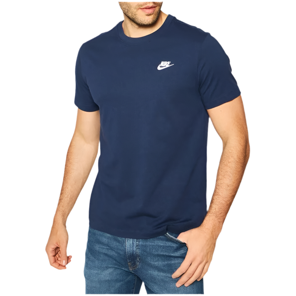 Nike T-Shirt Uomo Blu Stampa Manica Corta Scollo Tondo 100% Cotone Primavera/Estate AR4997