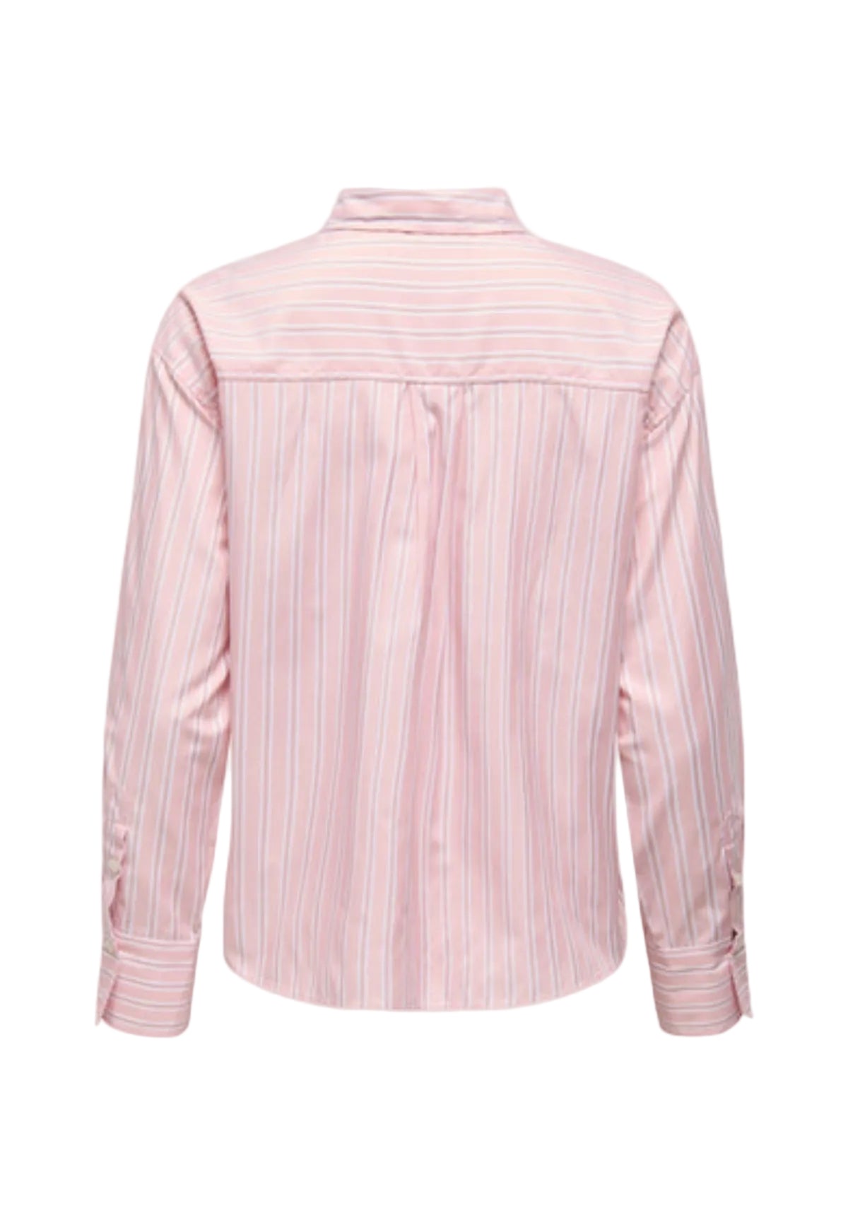 Camicia rosa regular fit Only Onlelara con ricamo sul petto, maniche lunghe con polsini e composizione in misto viscosa traspirante. Vista posteriore retro