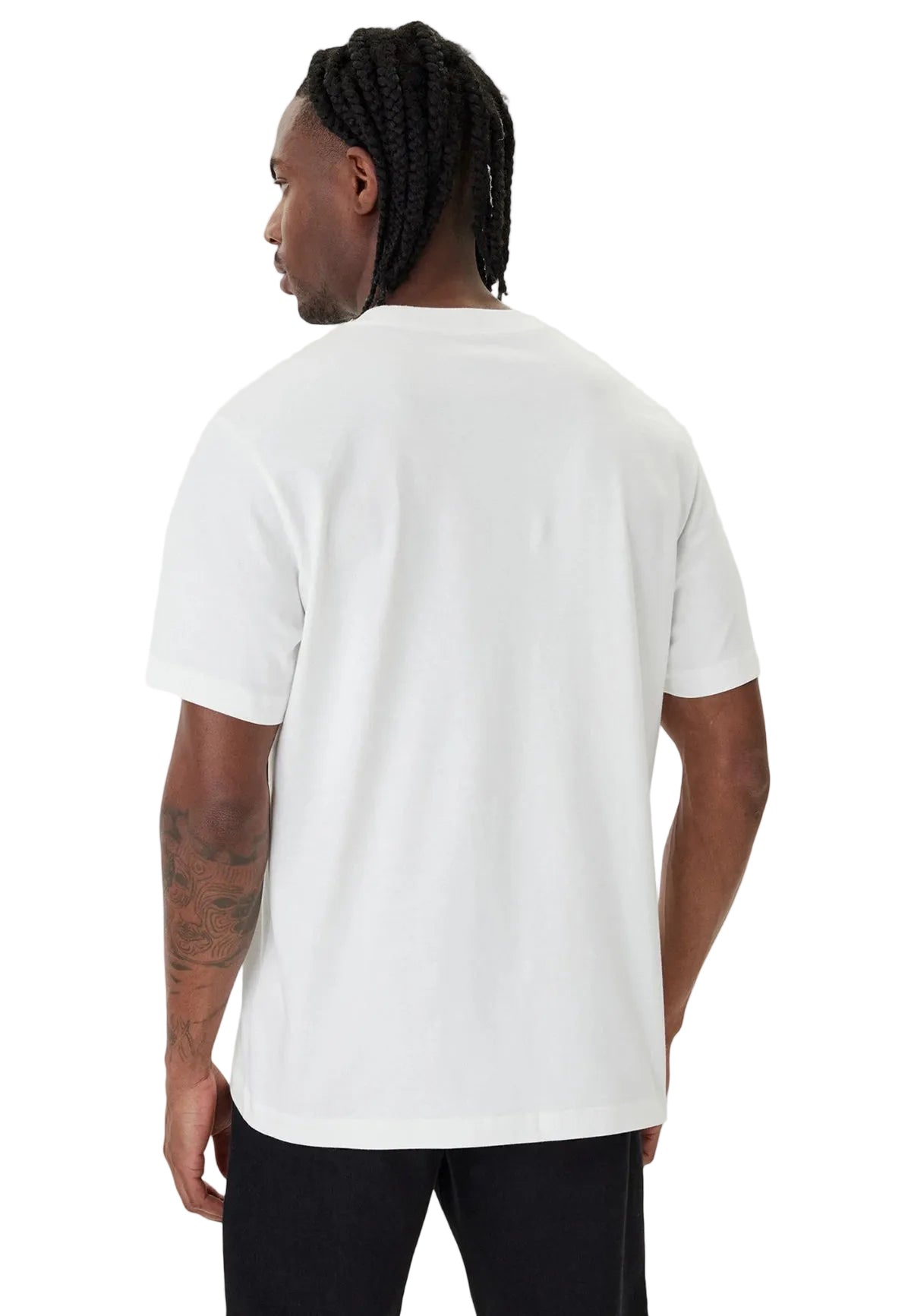 T-shirt nera Calvin Klein LV04LF812G, 100% cotone, vestibilità regular; maglia a maniche corte con logo centrale stampato, stile contemporaneo e versatile. Vista posteriore
