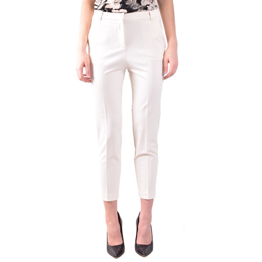 Pinko Pantaloni Donna Bianco Monocromo Zip e Bottone 60% Viscosa 30% Poliammide 5% Elastan Primavera/Estate V_27741