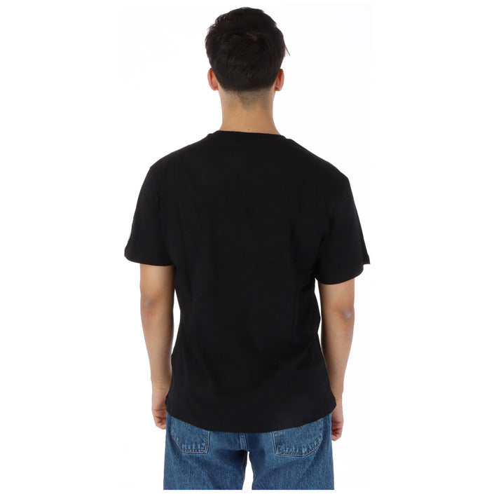 North Sails T-Shirt Uomo Nera Stampa Manica Corta Scollo Tondo 100% Cotone Primavera/Estate 902404