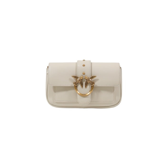 Pinko Borsa Donna Beige in Pelle 100% con Chiusura Magnetica Tasche Interne 12x20x4 cm 100061 A0F1