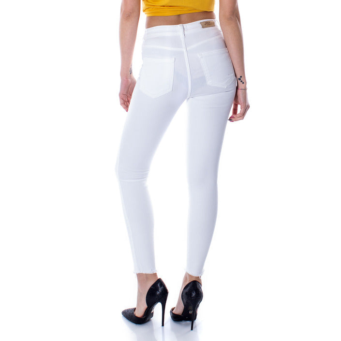 Only Pantaloni Donna Bianco Zip e Bottone 93% Cotone 5% Poliestere 2% Elastan Primavera/Estate 15155438