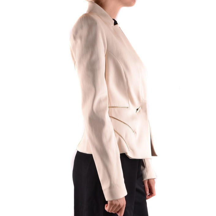 Elisabetta Franchi Giacca Donna Bianco Monocromo Clip Maniche Lunghe 38% Cotone 58% Poliammide 4% Elastan Primavera/Estate B_30958