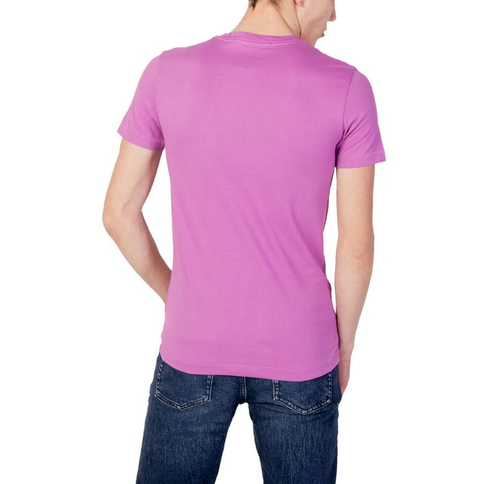 Calvin Klein Jeans T-Shirt Uomo Viola Monocromo Manica Corta Scollo Tondo 49% Cotone 51% Cotone Organico Primavera/Estate INSTITUTIONAL LOGO S