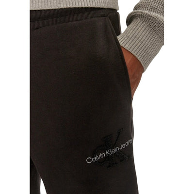 Pantaloni sportivi Uomo Calvin Klein Jeans Neri Cotone Organico Stampa - Sostenibile