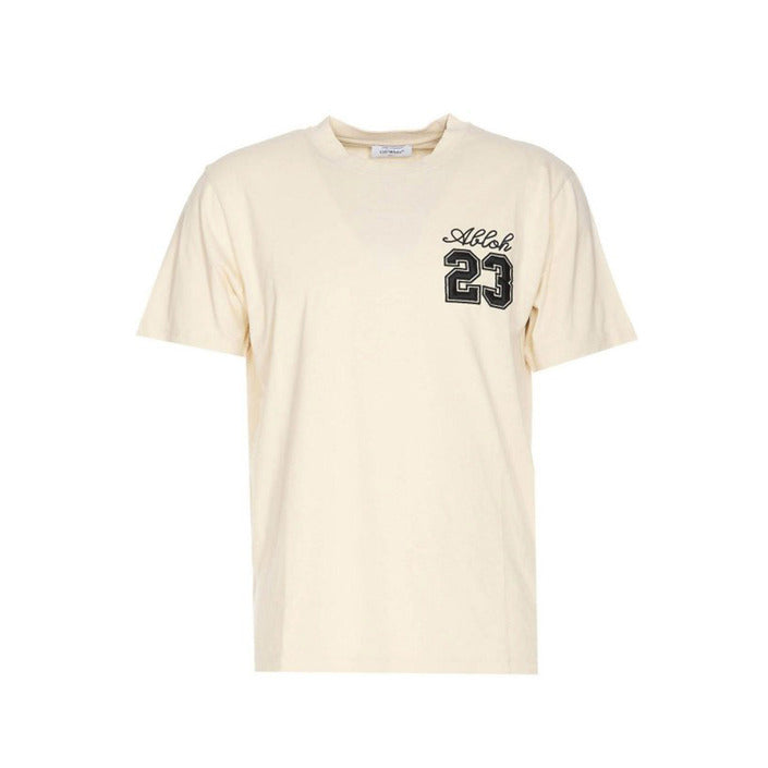Off-white T-Shirt Uomo Beige Stampa Manica Corta Scollo Tondo 100% Cotone Primavera/Estate BO_2109