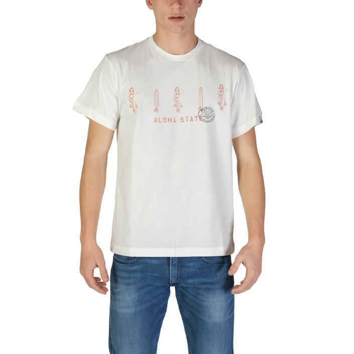 Replay T-Shirt Uomo Bianca Manica Corta Scollo Tondo 100% Cotone Primavera/Estate M3067.000.2660