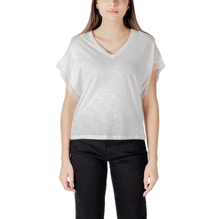 Ichi Blusa Donna Bianco Scollo V 100% Cotone Primavera/Estate 20122958