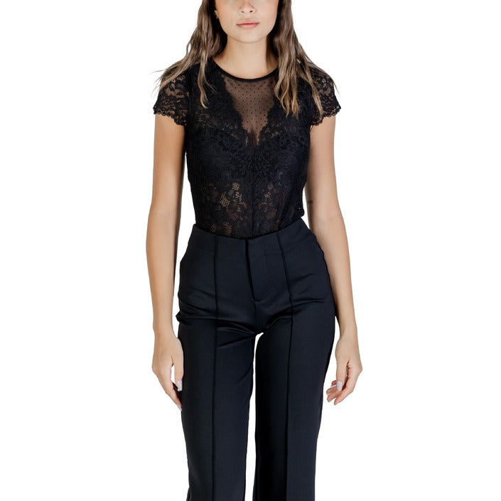 Morgan De Toi Blusa Donna Nero Bottoni Automatici Scollo Tondo 86% Poliammide 14% Elastan Primavera/Estate 201-DONAO.N