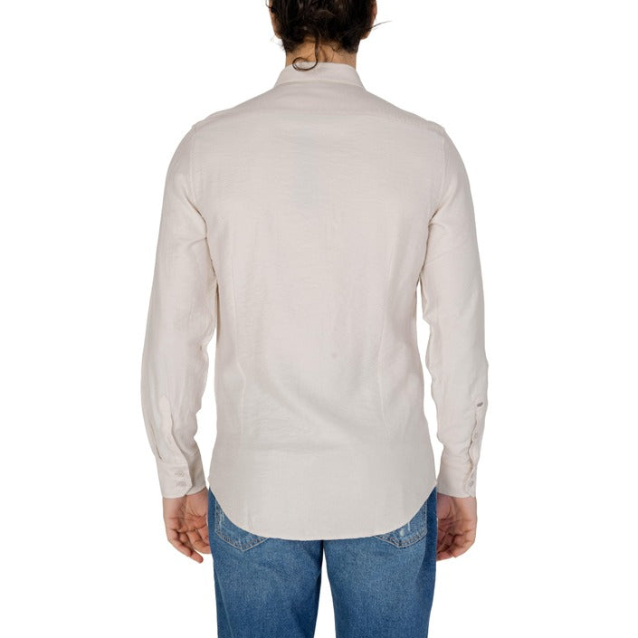 Antony Morato Camicia Uomo Beige Monocromo Manica Lunga Bottoni Colletto Classico 84% Viscosa 16% Poliammide Primavera/Estate MMSL00721-FA400082