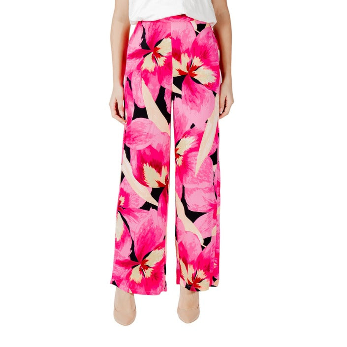 Only Pantaloni Donna Verde Floreale Tasche Anteriori 100% Viscosa Primavera/Estate 15264593