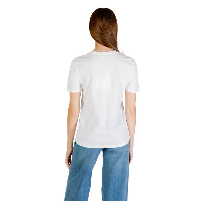 Only T-Shirt Donna Bianca Tasca Manica Corta Scollo Tondo 100% Cotone Organico Primavera/Estate 15362432