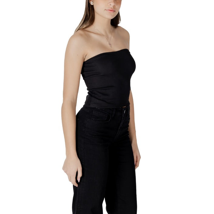 Calvin Klein Jeans Top Donna Nero Smanicato Scollo Tondo 94% Cotone 6% Lycra Primavera/Estate J20J225310