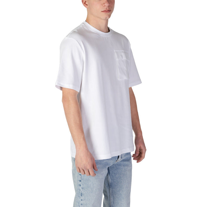 Antony Morato T-Shirt Uomo Bianca Monocromo Manica Corta Scollo Tondo 100% Cotone Primavera/Estate MMKS02465-FA100245