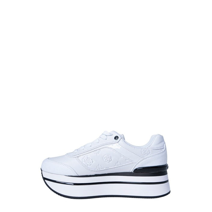 Guess Sneakers Donna Bianche in Poliestere e Poliuretano Basse Sportive Punta Tonda Primavera/Estate FL5HNS PEL12