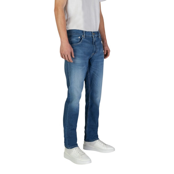 Replay Jeans Uomo Blu in Cotone 99% Lycra 1% con Zip e Bottone Tasche Anteriori e Posteriori Primavera/Estate M1021.000.573 842