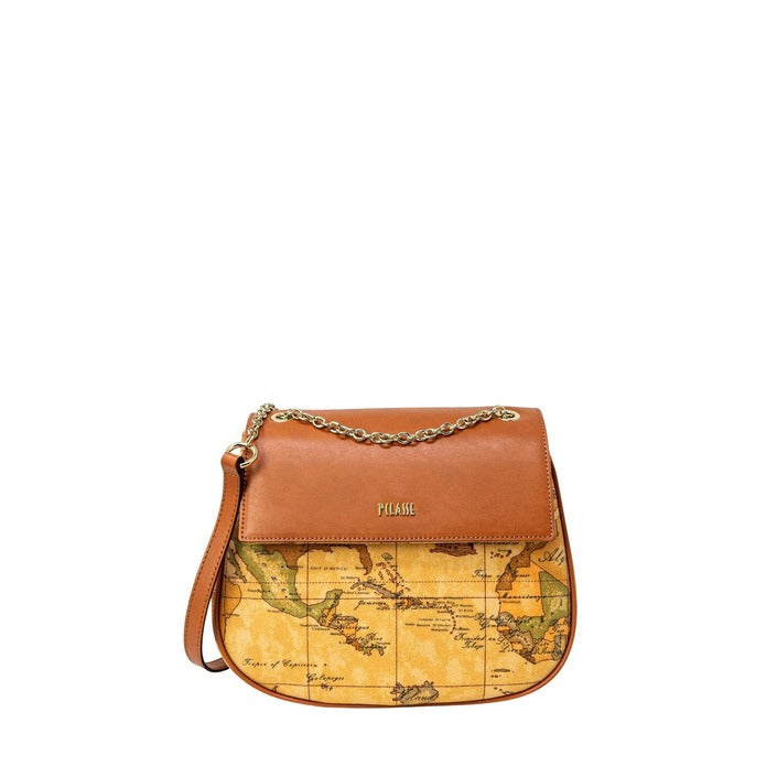 Alviero Martini Prima Classe Borsa Donna Beige in Pelle 100% con Stampa Geo Cerniera C D096 6000