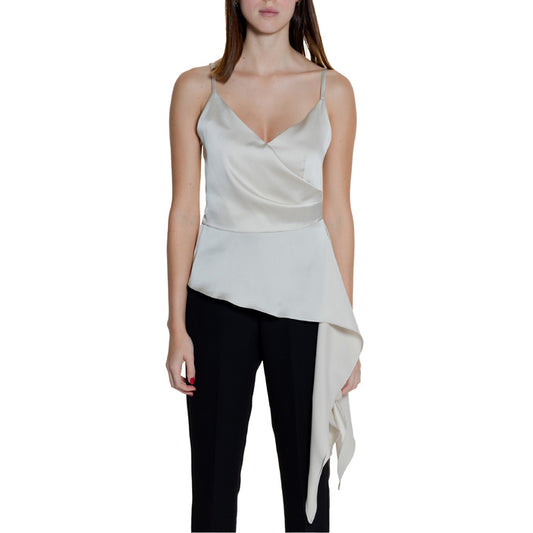 Silence Top Donna Bianco con Spalline Scollo a V 100% Poliestere Primavera/Estate SD8016PE24