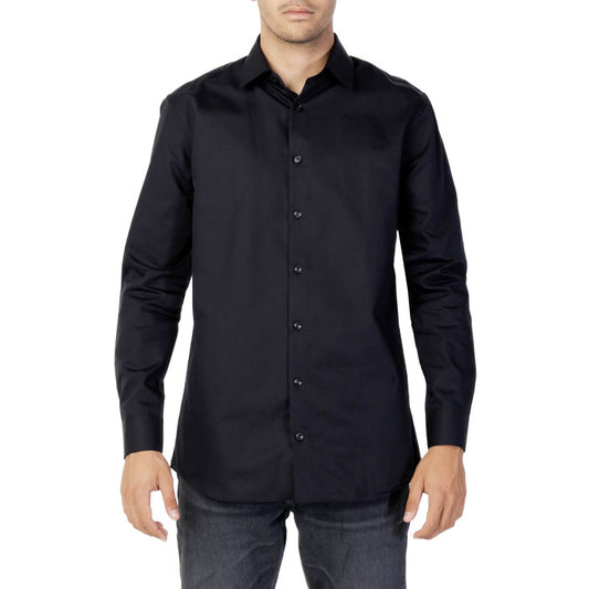 Selected Camicia Uomo Nero Bottoni Maniche Lunghe Scollo Alto Colletto Classico Cotone 100% Primavera Estate 16086754